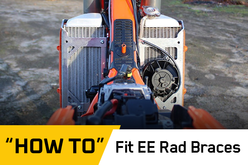 KTM 300 EXC TPI test mule: fitting Enduro Engineering radiator braces 