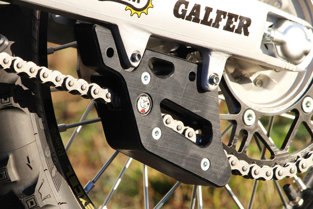 First look: new AXP chain guide and swingarm guard