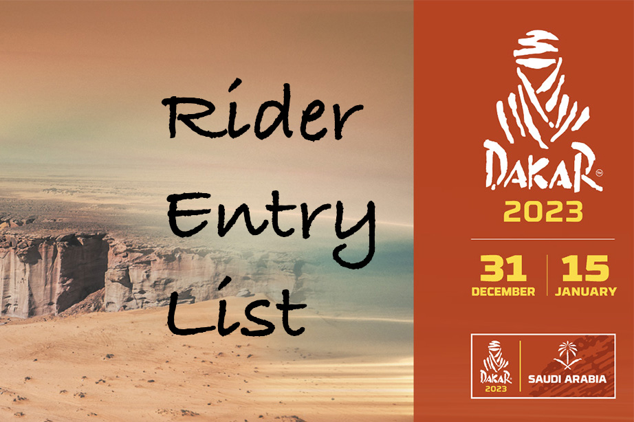 2023 Dakar Rally: full motorcycle rider entry list