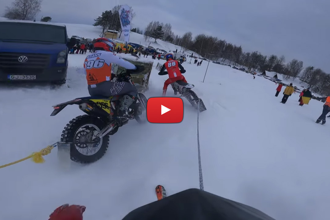 Bar-bashing two-strokes towing a skier…say hello to Skijoring