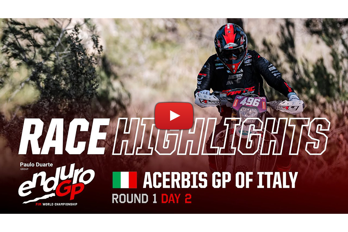 Video con lo más destacado de la segunda jornada del EnduroGP de Italia 2023