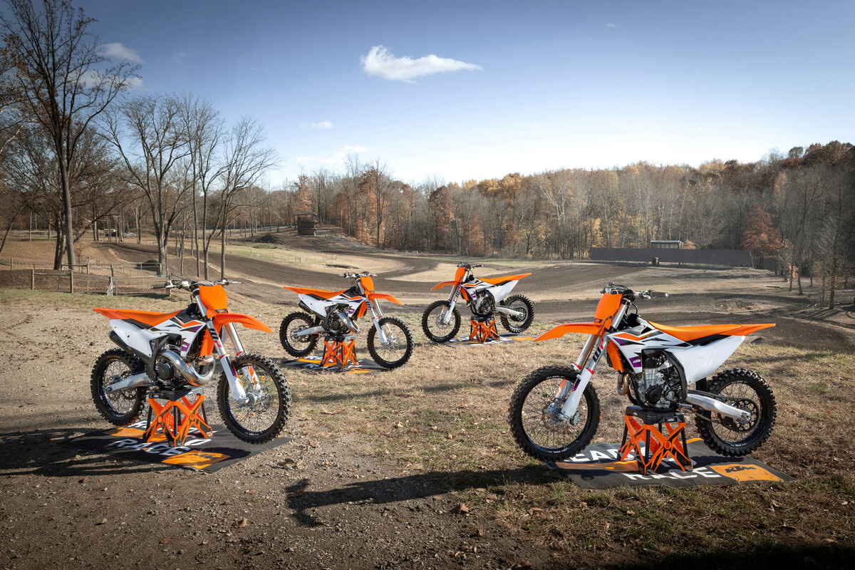 First look 2024 KTM Motocross range new suspension and graphics