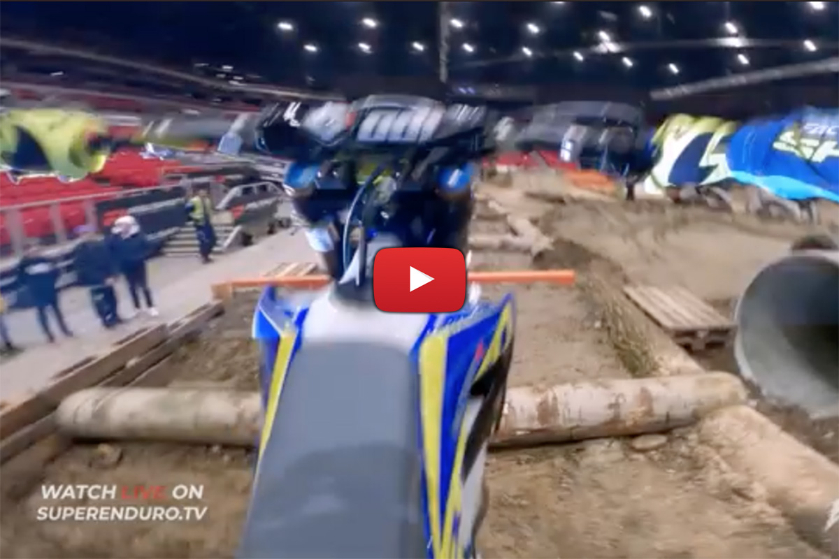 2023 SuperEnduro: Budapest, Rnd3 onboard track preview with Cooper Abbott