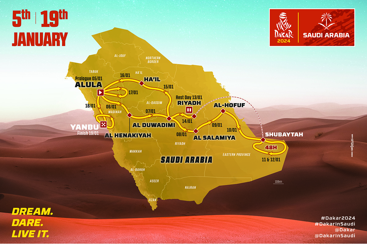 Dakar 2024: Nuevo recorrido y una etapa 48h Chrono en el Empty Quarter