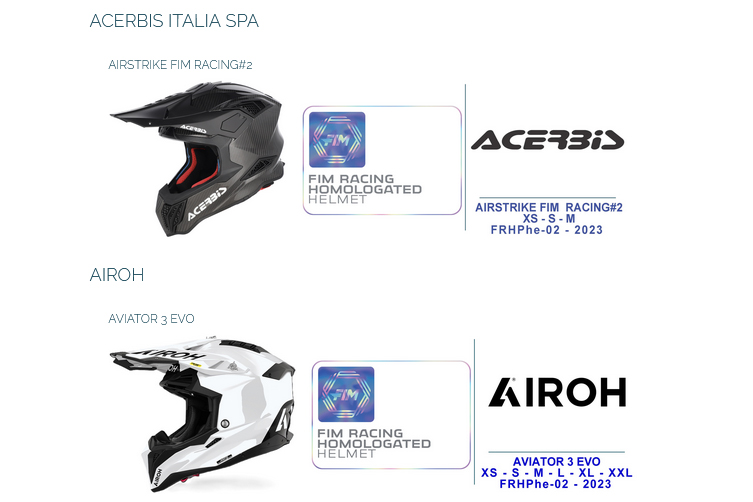 acerbis_airoh_fim_helmet_homologation
