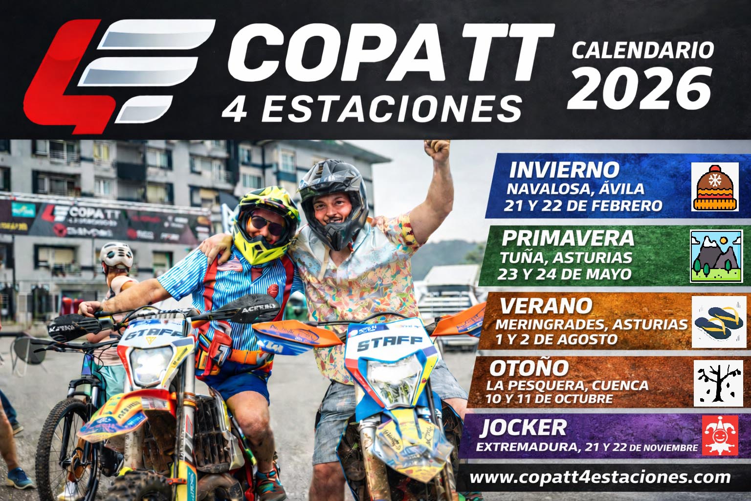 Calendario Copa TT 4 Estaciones 2026: cinco paradas con esencia endurera